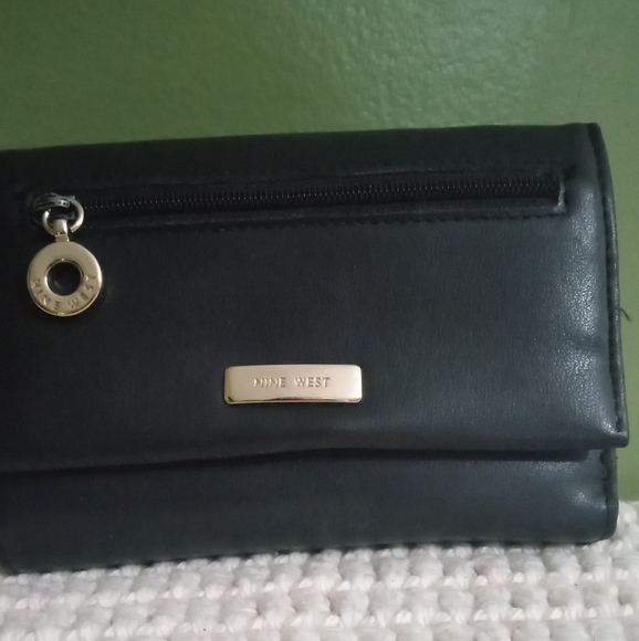 Nine West Black Wallet with Gold Accents - Picture 1 of 8